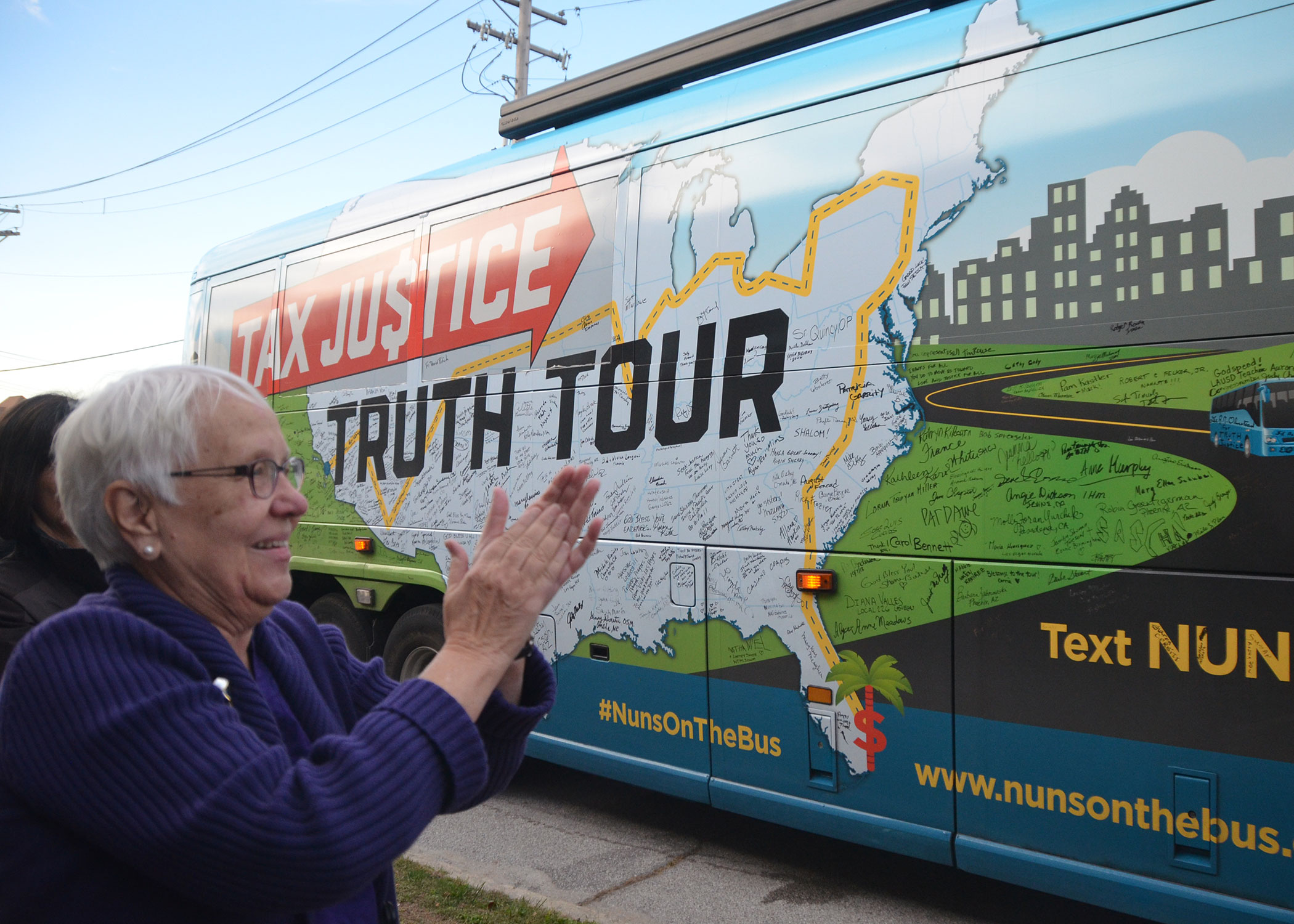 School Sisters of Notre Dame welcome the Nuns on the Bus to St. Louis!