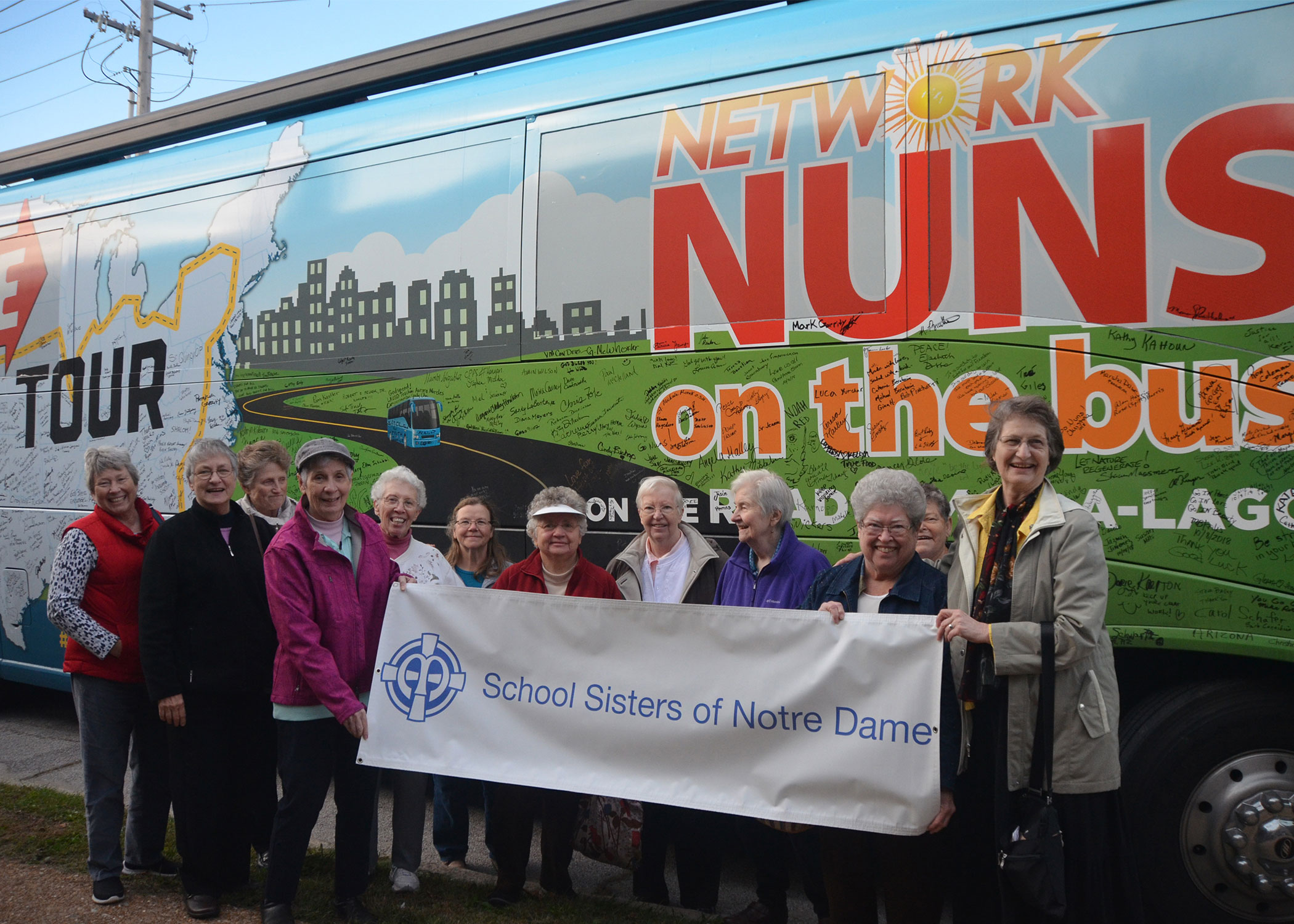 School Sisters of Notre Dame welcome the Nuns on the Bus to St. Louis!