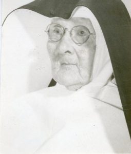 black and white photo of Sister Valena Lehmann in habit