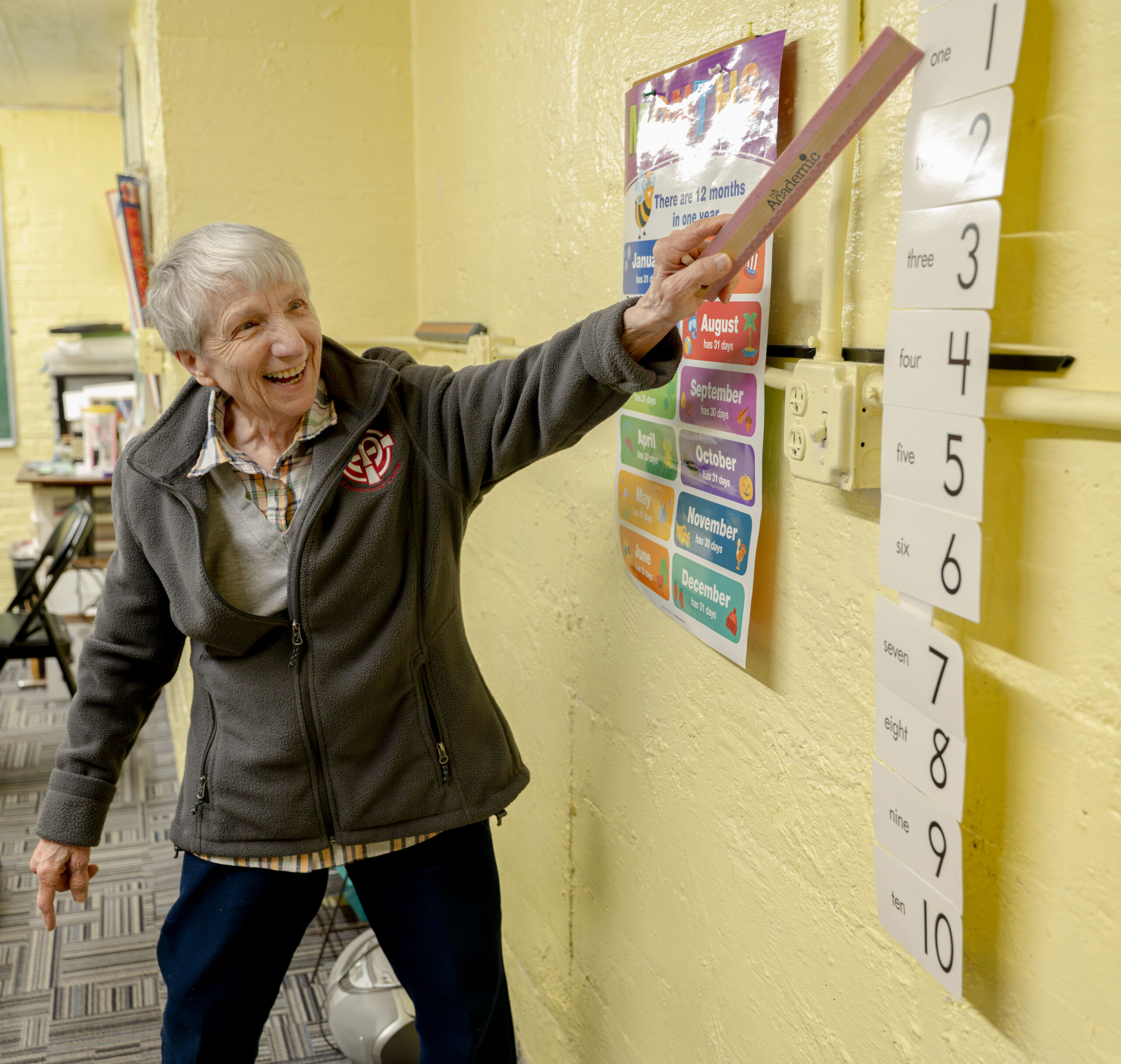 Sister Bernadette Alfieri teaches introductory English for Speakers of Other Languages at SSND Educational Center.