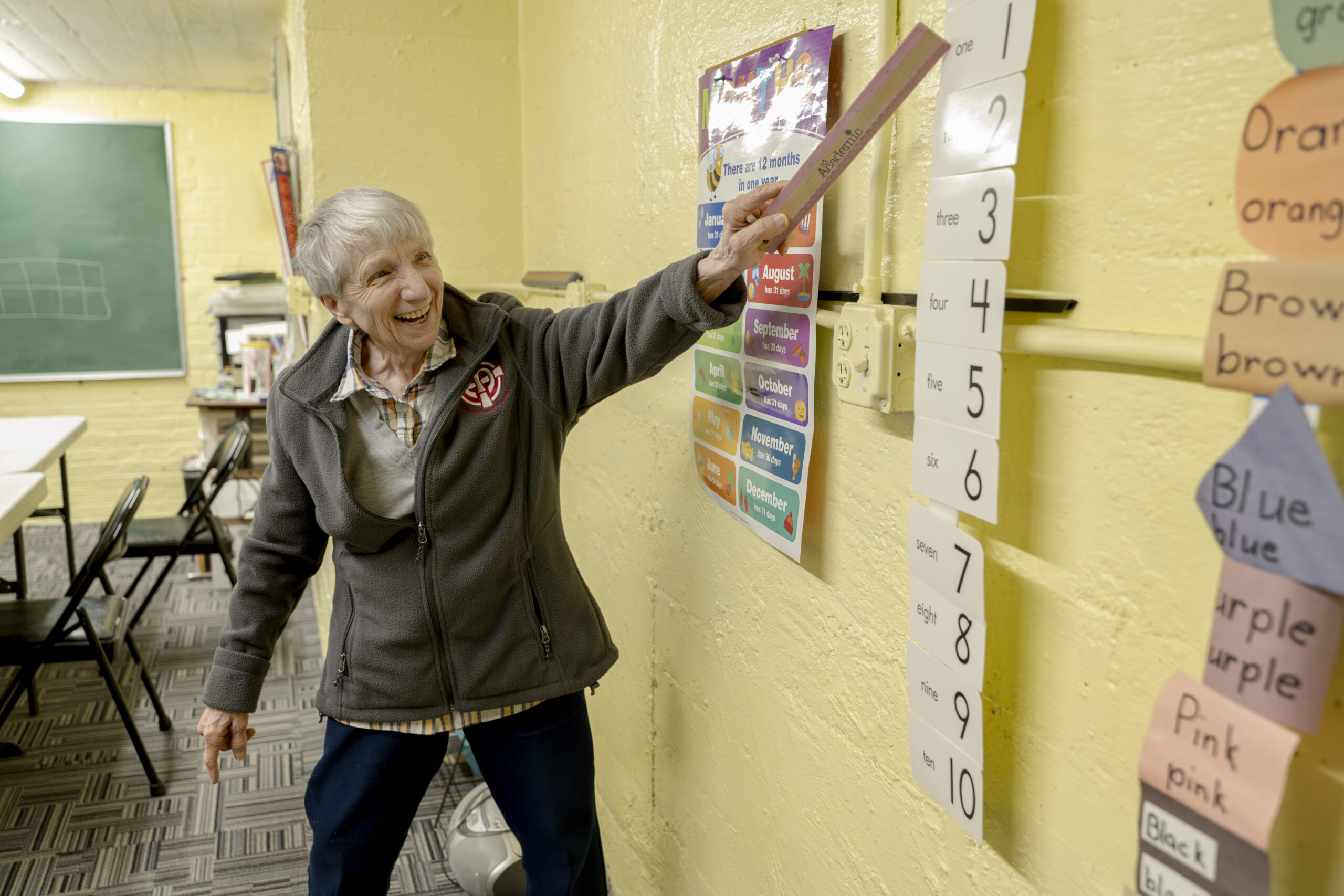 Sister Bernadette Alfieri teaches introductory English for Speakers of Other Languages (ESOL) at SSND Educational Center.