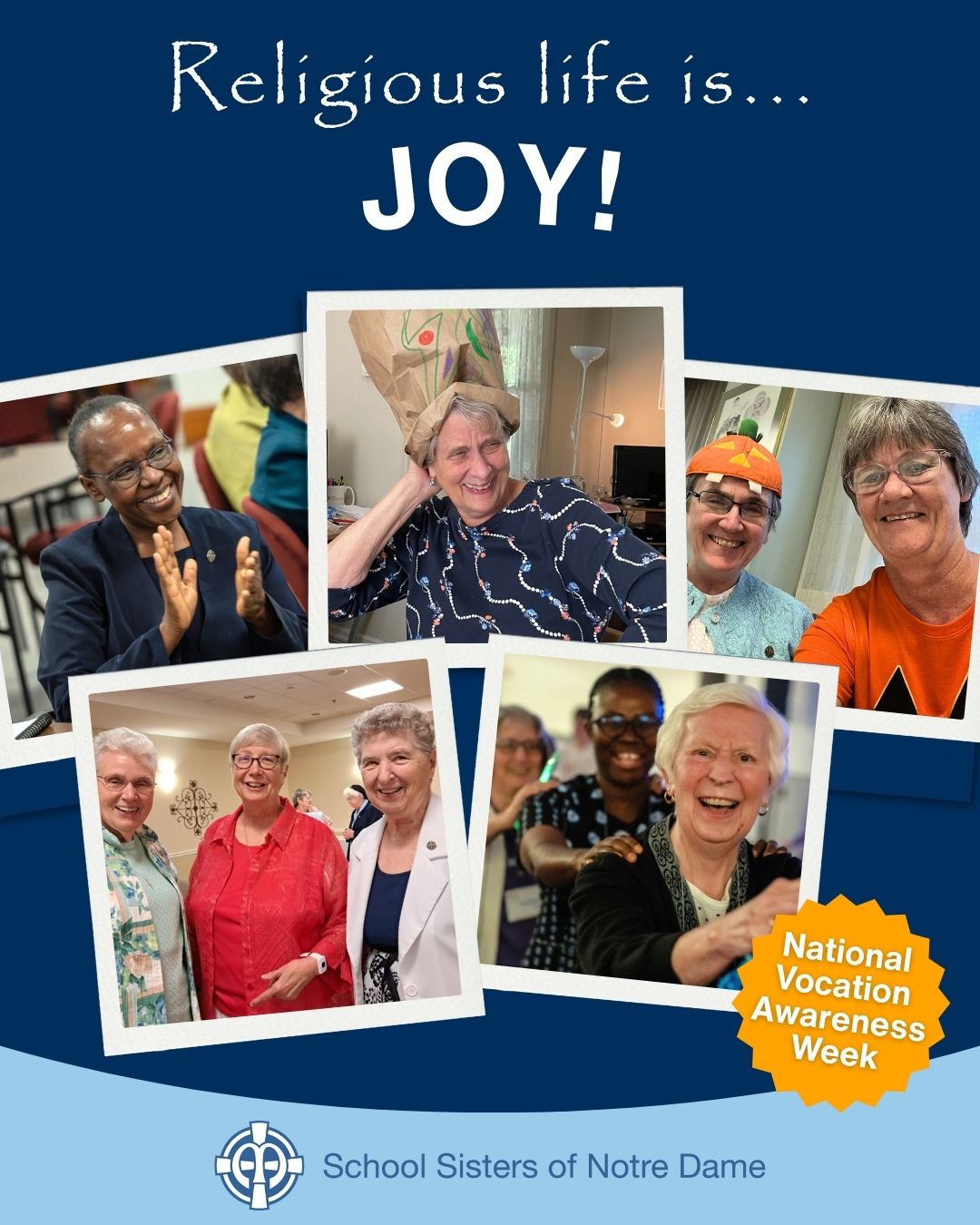 National Vocation Awareness Week graphic: Religious Life is...JOY