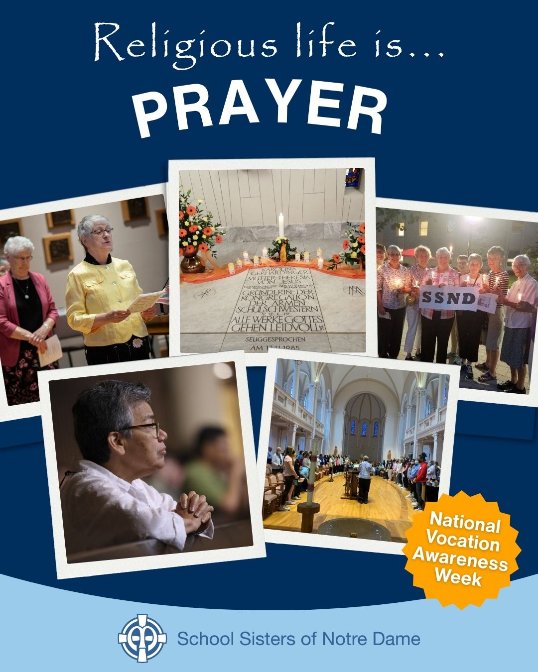 National Vocation Awareness Week graphic: Religious Life is...PRAYER